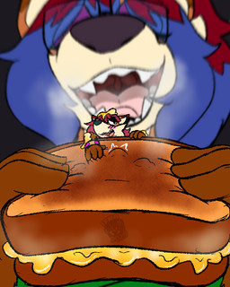 anthro blush duo erection_under_blanket eyes_closed female female/female flustered food food_fetish food_play grilled_cheese imminent_oral_vore imminent_vore in_food micro mouth_shot oblivious open_mouth peril sandwich_(food) shrunken steam unaware_pred uvula vore ifra clara_(ifra) zoe_foxe canid canine fox mammal 4:5 incest_(lore) sibling_(lore) twins_(lore)