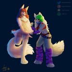 anthro clothed clothing duo female paws simple_background andy_234 five_nights_at_freddy's five_nights_at_freddy's:_security_breach scottgames steel_wool_studios roxanne_wolf canid canine canis fox mammal wolf 1:1 absurd_res hi_res