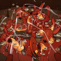 anal anal_penetration bodily_fluids cum cum_everywhere ear_piercing ear_ring feet fisting foot_fetish foot_lick foot_play foreskin genital_fluids genital_piercing genitals group group_sex humanoid_genitalia humanoid_penis licking male male/male masturbation messy orgy penetration penis penis_piercing piercing prince_albert_piercing ring_piercing sex tail tail_fetish tail_in_ass tail_insertion tail_play tongue tongue_out argon_vile kobold reptile scalie 1:1 absurd_res hi_res
