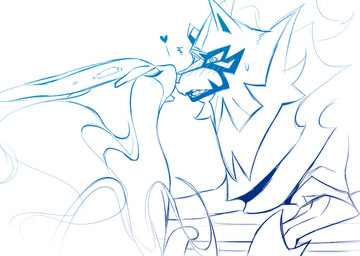 ambiguous/ambiguous ambiguous_gender blush duo feral hair heart_symbol kiss_on_nose kissing long_hair simple_background white_background moocow nintendo pokemon canid canine felid feline generation_2_pokemon generation_8_pokemon hero_of_many_battles_zamazenta legendary_pokemon mammal pokemon_(species) suicune zamazenta blue_and_white monochrome