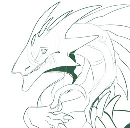 ambiguous_gender big_claws claws feral horn long_neck markings neck_markings pupils slit_pupils solo teeth unsigned kardinaluz flight_rising mythology dragon mythological_creature mythological_scalie ridgeback_dragon scalie absurd_res hi_res monochrome female_(lore)