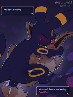 3_toes anal anal_penetration backsack balls black_balls black_body black_fur bodily_fluids brown_body brown_fur cum cum_in_ass cum_inside cumshot duo ejaculation evolution_(transformation) evolution_through_sex feet feral feral_on_feral feral_penetrated feral_penetrating feral_penetrating_feral forehead_kiss fur genital_fluids genitals imagination male male/male markings night orgasm penetration red_sclera sex sweat tail text toes tongue tongue_out transformation yellow_markings star_rifle nintendo pokemon eevee eeveelution generation_1_pokemon generation_2_pokemon pokemon_(species) umbreon 3:4 english_text hi_res