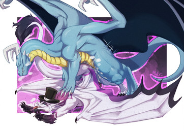 bodily_fluids butt claws clothing cum cum_drip cum_in_ass cum_inside dripping duo erection feral fur genital_fluids genitals hat headgear headwear looking_pleasured male male/male male_penetrated male_penetrating male_penetrating_male penetration penis sex spread_wings tail tongue top_hat wings nitrods mythology gadasiu dragon mythological_creature mythological_scalie scalie