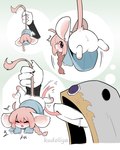 anthro blush bodily_fluids braided_hair butt butt_lick disembodied_hand drooling duo eyes_closed female forked_tongue fur hair licking lifted lifted_by_tail lifting_partner male male/female micro pink_hair raised_tail saliva scales size_difference tail tongue white_body white_fur white_scales kudoliya elden_ring fromsoftware tarnished_(elden_ring) mammal mouse murid murine reptile rodent scalie snake 2024 4:5 halftone hi_res watermark