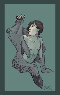 brown_hair clothed clothing feral flipper_hands flippers fur green_background grey_body grey_fur hair human_to_feral light_body light_skin male markings mid_transformation nipples open_mouth partially_clothed simple_background solo species_transformation spots spotted_markings transformation transformative_clothing whiskers key-0 celtic_mythology european_mythology mythology human humanoid mammal marine mythological_creature mythological_marine pinniped seal selkie absurd_res hi_res signature