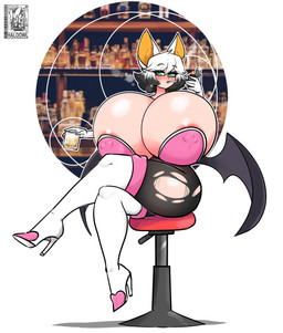 areola bar_stool big_breasts black_hair boots breasts cigarette clothing crossed_legs female footwear furniture gloves green_eyes hair handwear high_heeled_boots high_heels huge_breasts hyper hyper_breasts nipple_outline shoes sitting_on_stool solo stool torn_clothing white_clothing white_gloves white_hair white_handwear wings halotroll sega sonic_the_hedgehog_(series) rouge_the_bat animal_humanoid bat bat_humanoid humanoid mammal mammal_humanoid 2025 absurd_res hi_res