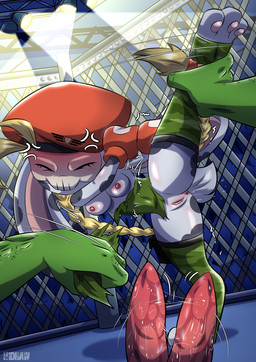 2_penises accessory animal_genitalia animal_penis ankle_grab anthro anthro_on_anthro anthro_pov anus areola big_ears biped black_body black_ears black_fur blonde_hair blush blush_lines bodily_fluids bone boxing_gloves braided_hair breasts cage camo camo_clothing camo_legwear camo_print camo_thigh_highs clothed clothed_anthro clothed_female clothing cross-popping_vein crossgender digitigrade dominant dominant_anthro dominant_male dominant_pov duo erection eyelashes eyes_closed faceless_anthro faceless_character faceless_male female female_anthro female_focus fingers first_person_view flexible floppy_ears fur genital_fluids genitals green_body green_clothing green_legwear green_leotard green_scales green_thigh_highs grey_body grey_ears grey_fur grey_tail hair hair_accessory hair_tie handwear hemipenes humanoid_genitalia humanoid_vulva inside interspecies larger_male leg_grab legwear leotard long_hair lop_ears male male/female male_anthro male_pov medium_breasts motion_lines mtf_crossgender multi_genitalia multi_penis multicolored_body multicolored_boxing_gloves multicolored_clothing multicolored_ears multicolored_fur multicolored_handwear nipple_dip nipples on_one_leg one_leg_up pattern_clothing pattern_legwear penis pigtails pink_anus pink_areola pink_inner_ear pink_nipples pink_penis precum precum_on_penis precum_string questionable_consent raised_leg red_boxing_gloves red_clothing red_hair_tie red_handwear scales scut_tail short_tail size_difference skull skull_head smaller_female solo_focus splits spotlight spread_legs spreading standing tail tapering_penis text thigh_highs torn_clothing torn_leotard twin_braids two_tone_body two_tone_boxing_gloves two_tone_clothing two_tone_ears two_tone_fur two_tone_handwear vaginal_fluids vertical_splits vulva white_boxing_gloves white_clothing white_handwear h1draw capcom street_fighter cammy_white waketab_(waketab) lagomorph leporid lizard lizardman mammal rabbit reptile scalie 2025 absurd_res artist_name hi_res