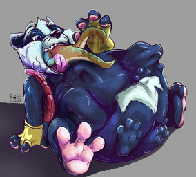 3_toes abdominal_bulge anthro belly belly_expansion copyright_symbol duo expansion feet group imprint male male/male male_pred paws symbol toes vore roco bradley_the_badger_(game) bradley_(bradley_the_badger) badger mammal mustelid musteline otter 2025 absurd_res dated digital_drawing_(artwork) digital_media_(artwork) hi_res signature