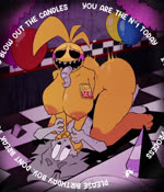 3_toes 4_fingers ahegao ambiguous_penetration anthro anthro_on_anthro anthro_penetrated anthro_penetrating anthro_penetrating_anthro asphyxiation assertive_female avian_feet balloon beakless big_breasts big_butt big_dom_small_sub bite_mark_on_arm bite_mark_on_chest black_eyelids blue_balloon bodily_fluids bouncing_breasts breasts butt checkered checkered_floor choking clothing cowgirl_position dominant dominant_female duo eyebrows feet female female_on_top fingers from_front_position fur furniture glistening glistening_breasts glistening_butt glistening_eyelids glistening_tongue grey_body grey_ears grey_eyebrows grey_fur grey_hair grey_neck grey_nose grey_teeth grey_tongue hair hat headgear headwear heart_symbol huge_breasts inflatable inside interspecies larger_penetrated long_tongue looking_at_another looking_pleasured looking_up_at_another lying machine male male/female male_on_bottom night nipples nude nude_anthro nude_female nude_male on_back on_bottom on_ground on_top open_mouth open_smile orange_eyelids orange_feet orange_legs orange_nipples party_hat penetration pink_balloon pink_cheeks plate red_balloon sex shadow size_difference smaller_male smile submissive submissive_male table tears teeth text thick_eyebrows thick_thighs toes tongue tongue_out triangle_nose white_eyes white_text wide_hipped_anthro wide_hipped_female wide_hips yellow_balloon yellow_body yellow_breasts yellow_butt bav five_nights_at_freddy's five_nights_at_freddy's_2 scottgames toy_chica_(fnaf) vab_(bav) animatronic avian bird chicken galliform gallus_(genus) lagomorph leporid mammal phasianid rabbit robot robot_anthro 2024 2d_animation animated digital_media_(artwork) english_text loop no_sound short_playtime webm