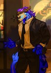 5_fingers anthro belt bottomwear claws clothing fingers horn male necktie pants shirt solo tail topwear xone3log league_of_legends mythology riot_games tencent aurelion_sol_(lol) dragon mythological_creature mythological_scalie scalie absurd_res digital_drawing_(artwork) digital_media_(artwork) hi_res