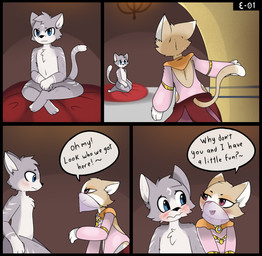 anthro belly_dancer chandelier clothing dialogue duo female flirting flirting_look fur grey_body grey_fur inside male male/female searching semi-anthro sitting standing text white_body white_fur e-01 haiiroyuki_(zekeofgods) tana_(zekeofgods) felid feline mammal comic english_text hi_res