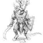 1:1 2018 anthro black_and_white bulge clothed clothing hi_res hladilnik looking_at_viewer male mammal melee_weapon monochrome muscular muscular_anthro muscular_male rodent shield simple_background skaven solo standing sword teeth warhammer_(franchise) warhammer_fantasy weapon white_background