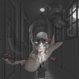 anthro black_hair bodily_fluids clothed clothing crying curly_hair female fur hair hallway home hooves horn long_ears long_hair looking_down nightgown plushie shadow solo spots tail tears walking young young_anthro anonymous_artist cheri_mar bovid bovine cattle highland_cattle mammal 1:1 digital_media_(artwork) distracting_watermark hi_res sketch watermark