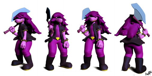 4_fingers alternative_fashion anthro axe boots bottomwear bracelet clothed clothing fangs fingers footwear fully_clothed hair hair_over_eyes heart_symbol jacket jewelry long_hair melee_weapon pants punk purple_body purple_hair purple_skin sculpture shoes simple_background smile solo spiked_bracelet spikes standing teeth topwear weapon white_background white_eyes yellow_teeth guayabajava deltarune undertale_(series) susie_(deltarune) mammal reptile scalie 2018 3d_(artwork) digital_media_(artwork) hi_res