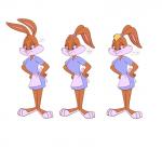 anthro apron clothed clothing female hair half-closed_eyes mature_anthro mature_female narrowed_eyes solo text lonbluewolf tiny_toon_adventures warner_brothers babs'_mom lagomorph leporid mammal rabbit 1:1 english_text hi_res