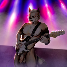 anthro balls electric_guitar fur genitals guitar hair male musical_instrument nipples nude penis playing_guitar playing_music plucked_string_instrument rock_out_with_your_cock_out simple_background smile solo string_instrument deriee_(artist) patt_(lynxcorner) felid feline lynx mammal 1:1 digital_media_(artwork) hi_res