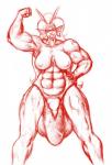 alien alien_humanoid animal_humanoid audiophilekitsune balls big_balls big_penis breasts feferi_peixes fish fish_humanoid flexing genitals gynomorph homestuck horn horned_humanoid huge_balls huge_penis humanoid humanoid_genitalia humanoid_penis intersex looking_at_viewer marine marine_humanoid ms_paint_adventures muscular muscular_gynomorph muscular_humanoid muscular_intersex nipples penis pubes red_theme sketch smile solo standing thick_thighs troll_(homestuck) wide_hips