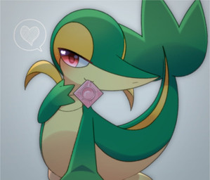 3_fingers ambiguous_anthro ambiguous_gender anthro bedroom_eyes belly biped blush blush_lines condom condom_in_mouth feet fingers green_arms green_body green_eyes green_hands green_tail half-closed_eyes heart_eyes heart_speech_bubble heart_symbol inviting inviting_viewer leaf leaf_tail looking_at_viewer markings mouth_hold multicolored_body narrowed_eyes nude object_in_mouth one_eye_obstructed raised_tail red_eyes seducing_viewer seductive sexual_barrier_device simple_background smile solo speech_bubble tail tailbutt tan_belly tan_body tan_feet tan_tail tapering_snout two_tone_body yellow_eyelids yellow_markings chikage nintendo pokemon generation_5_pokemon pokemon_(species) scalie snivy 2024 digital_media_(artwork)