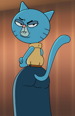 anthro belt bent_arm big_butt big_eyes biped black_eyebrows black_eyes black_markings blue_body blue_bottomwear blue_clothing blue_ears blue_fur blue_skirt blue_tail blurred_background bottomwear brown_belt butt clothed clothed_anthro clothed_female clothing crossed_arms curved_eyebrows elderly elderly_anthro elderly_female eyebrows eyelashes facial_markings female fully_clothed fully_clothed_anthro fully_clothed_female fur half-closed_eyes hand_on_arm hand_on_own_arm head_markings head_turned inside internal_wall iris light_body light_fur long_skirt looking_at_viewer looking_back looking_back_at_viewer markings mature_anthro mature_female mouth_closed muzzle_(marking) narrowed_eyes no_pupils on_model paws pink_nose pointy_ears pose prick_ears raised_eyebrow resting_bitch_face round_head round_nose skirt sleeveless_clothing sleeveless_sweater sleeveless_topwear sleeveless_turtleneck solo standing sweater tail three-quarter_view topwear turtleneck wall_(structure) whisker_markings white_markings white_sclera wide_hipped_anthro wide_hipped_female wide_hips yellow_clothing yellow_sweater yellow_topwear impstripe cartoon_network the_amazing_world_of_gumball mary_senicourt domestic_cat felid feline felis mammal 2021 digital_drawing_(artwork) digital_media_(artwork) hi_res portrait three-quarter_portrait