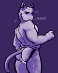 anthro biceps biped blush bodily_fluids butt clothed clothing cum cum_in_ass cum_inside fur genital_fluids heart_symbol jockstrap jockstrap_only male muscular muscular_anthro muscular_male smug solo star sweat sweatdrop topless underwear underwear_only white_body white_fur ubecreamcake domestic_cat felid feline felis mammal hi_res