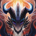 front_view horn looking_at_viewer purple_eyes solo spines safiru mythology dragon mythological_creature mythological_scalie scalie 1:1 2022 digital_media_(artwork) digital_painting_(artwork) headshot_portrait hi_res portrait