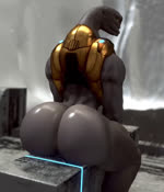 ambiguous_gender anus armor back_dimples bouncing_butt butt butt_jiggle freckled_butt freckles jiggling muscular rear_view sitting small_waist solo teasing twerking morethreedee sound_warning halo_(series) microsoft xbox_game_studios alien sangheili 3d_(artwork) 3d_animation animated digital_media_(artwork) short_playtime sound webm