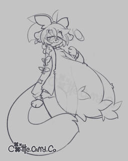 :3 anthro big_breasts bow_ribbon breasts chest_tuft collar eyewear female fluffy fluffy_breasts fluffy_tail glasses grey_background huge_breasts hyper hyper_breasts paws simple_background smile solo tail tuft caeleste terara_(cherrypretzel) felid mammal pantherine tiger 2025 greyscale monochrome sketch