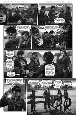 5_fingers anthro beak biped cigarette claws clothed clothing day dialogue dialogue_box feathers feet female fingers group hair male military military_uniform open_mouth profanity short_hair smoking smoking_cigarette soldier speech_bubble tail tail_feathers talons text toes uniform warrior tristikov avian bird 2025 2:3 comic digital_media_(artwork) english_text hi_res monochrome