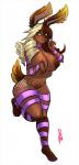 accessory anthro areola big_breasts biped black_nose blonde_hair breasts brown_body brown_fur brown_hair candy chocolate chocolate_bunny colored_nails crossed_clips dessert feet female food fur hair hair_accessory hairclip humanoid_feet long_hair looking_at_viewer multicolored_hair nails navel nipples nude orange_body orange_eyes orange_fur parallel_clips plantigrade pubes ribbons simple_background smile solo sprinkles standing tattoo white_background white_hair wide_hips luvon hollandworks bonbon_(hollandworks) food_creature lagomorph leporid mammal rabbit 2014