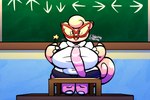 3:2 big_breasts breasts clefairy clefairy_says female generation_1_pokemon nintendo pink_body pink_skin pokemon pokemon_(species) puffylover69 short_stack teacher thick_thighs