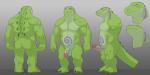 2:1 alligator alligatorid anthro balls barefoot circumcised countershading crocodilian digital_media_(artwork) erection feet flaccid genitals gradient_background green_body hi_res humanoid_genitalia humanoid_penis luvbites male model_sheet muscular muscular_male nude penis reptile scalie shaded simple_background solo vein veiny_penis vincent_(luvbites) wolfy-nail yellow_sclera