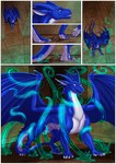 balls belly blue_body border feral genitals male solo tail tentacles white_belly white_border kalimah neverneverland mythology firondraak dragon mythological_creature mythological_scalie scalie comic hi_res