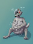 abdominal_bulge anthro cavity_storage feeding force_feeding forced fully_inside ill male nausea object_in_mouth object_ingestion object_vore solo stomach_storage text unwilling_pred vore salh adulff canid canine canis mammal wolf absurd_res english_text hi_res