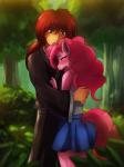 anthro detailed_background duo fanfic female female_on_human forest hug human_on_anthro interspecies magic male male/female male_on_anthro nature outside plant samurai tree warrior coolboysent friendship_is_magic hasbro my_little_pony rurouni_kenshin kenshin_himura pinkie_pie_(mlp) equid equine horse human mammal pony 3:4 crossover hi_res