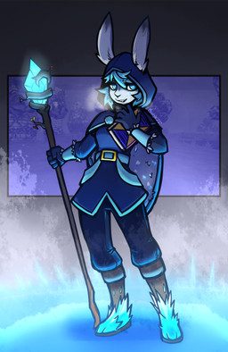 3_toes 5_fingers anthro biped blue_eyes blue_hair book bottomwear breasts clothed clothed_anthro clothed_female clothing feet female fingers freckled_face freckles front_view fully_clothed fully_clothed_anthro fully_clothed_female fur hair holding_book holding_object holding_staff looking_at_viewer magic_staff smile solo staff standing teeth toes topwear mewgle megabonk noelle_(megabonk) lagomorph leporid mammal rabbit 2025 dated digital_drawing_(artwork) digital_media_(artwork) hi_res signature