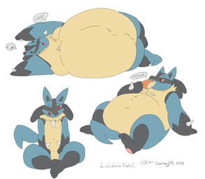 anthro belly big_belly burping chest_spike eating eating_food eyes_closed feet food fur holding_food holding_object huge_belly licking licking_lips looking_at_viewer looking_well-fed lying male moobs morbidly_obese morbidly_obese_anthro morbidly_obese_male navel obese obese_anthro obese_male on_side one_eye_closed open_mouth overweight overweight_anthro overweight_male reclining red_eyes simple_background sitting solo spikes spikes_(anatomy) stuffing tail text tongue tongue_out weight_gain white_background wink winking_at_viewer kokocario rubydragon03 nintendo pokemon generation_4_pokemon lucario pokemon_(species) 2017 2021 absurd_res alternate_version_at_source colored english_text hi_res mixed_media multiple_images sequence signature