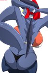 anthro back_boob big_breasts biped breasts butt clothed clothing female hair huge_breasts looking_at_viewer looking_back panties pupils smile solo thick_thighs underwear sagestrike2 nintendo pokemon garchomp generation_4_pokemon pokemon_(species) hi_res