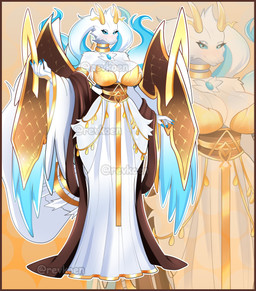 anthro armor big_breasts blonde_hair blue_eyes border braided_hair breasts butt clothing corset female gloves hair handwear lingerie long_hair orange_border solo topwear white_hair wings revkoen nintendo pokemon deity generation_5_pokemon legendary_pokemon pokemon_(species) reshiram absurd_res hi_res model_sheet
