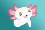 ambiguous_gender feral multicolored_eyes nude rainbow rainbow_eyes smile solo lewd_lotl amphibian axolotl marine mole_salamander salamander 2019 3:2 digital_media_(artwork)