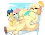 animal_crossing ankha_(animal_crossing) anthro anthro_focus big_breasts big_butt bikini breast_size_difference breasts bulging_breasts bulumble-bee butt canid canine canis cleavage clothed clothing domestic_dog felid feline female group huge_breasts huge_butt human isabelle_(animal_crossing) mammal nintendo shih_tzu slosh sloshing_breasts solo_focus swimwear thick_thighs toy_dog villager_(animal_crossing) wide_hips