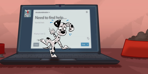ball black_spots computer electronics feral fur heterochromatic_ears laptop male pet_food size_difference smaller_male solo spots tennis_ball toony white_body white_fur shrunkendalmatian 101_dalmatian_street 101_dalmatians disney dylan_(101_dalmatians) canid canine canis dalmatian domestic_dog mammal
