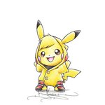 ambiguous_gender clothing cosplay costume evolutionary_family feral footwear hoodie jacket pikachu_onesie pokemon_costume shoes solo standing topwear itsbirdyart nintendo pokemon generation_1_pokemon generation_2_pokemon mammal pichu pikachu pokemon_(species) 1:1 colored_pencil_(artwork) traditional_media_(artwork)