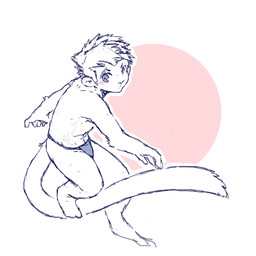 5_fingers anthro asian_clothing blue_eyes blush clothing east_asian_clothing fingers fundoshi japanese_clothing male scar simple_background solo standing underwear young totentribe haplorhine mammal monkey primate 1:1