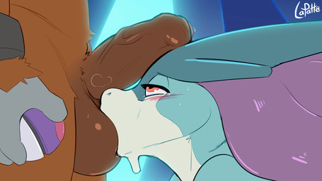 ambiguous_form ambiguous_gender anthro anthrofied ball_lick ball_suck ball_worship balls blue_body blue_fur blush bodily_fluids body_worship breath brown_body brown_fur duo erection faceless_anthro faceless_character faceless_male foreskin fur genital_fluids genital_worship genitals humanoid_genitalia humanoid_penis licking looking_pleasured male male/ambiguous male_anthro master_ball oral partially_retracted_foreskin penis penis_on_face pokeball precum precum_bead red_eyes sex side_view solo_focus sucking sweat sweatdrop sweaty_face tongue vein veiny_penis lapatte nintendo pokemon entei generation_2_pokemon legendary_pokemon mammal pokemon_(species) suicune 16:9 2026 animated colored hi_res signature widescreen