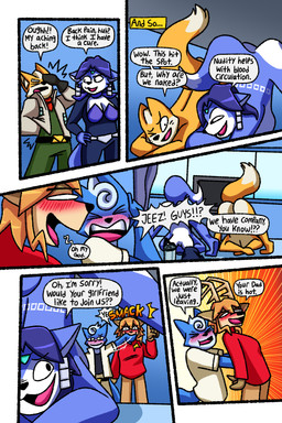 5_panel_comic anthro antlers ass_up back_pain black_nose blue_body blue_fur blue_hair blush blush_lines breasts butt butt_heart canon_couple censored_breasts censored_genitalia censored_penis clothed clothed_female clothed_male clothing convenient_censorship covering covering_mouth dialogue dipstick_tail downward_dog electronics embarrassed female fur group hair horn jack-o'_pose jewelry living_room male male/female markings mooning nude nude_female nude_male orange_body orange_fur orange_hair pose pushing shocked smile speech_bubble stretching tail tail_markings tattoo teeth television text tongue white_body white_fur yoga deerkid nintendo star_fox ariel_(deerkid) fox_mccloud krystal_(star_fox) marcus_mccloud canid canine canis deer fox mammal 2:3 absurd_res censored comic english_text hi_res father_(lore) father_and_child_(lore) father_and_son_(lore) mother_(lore) mother_and_child_(lore) mother_and_son_(lore) parent_(lore) parent_and_child_(lore) parent_and_son_(lore) son_(lore)