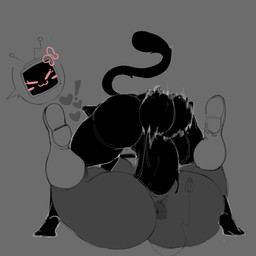 antenna_wire anthro anus balls big_balls big_penis biped black_balls black_body black_penis breasts butt cheek_spots closed_smile duo exclamation_point eyelashes female for_a_head from_front_position fur genitals grey_background heart_symbol huge_penis humanoid_genitalia humanoid_penis inner_ear_fluff lying male male/female mating_press mouth_closed on_back on_ground penetration penile penile_penetration penis screen screen_face sex simple_background smile tail tuft vaginal vaginal_penetration cofficremer mocha_(cofficremer) felid feline humanoid mammal object_head screen_head 1:1 2026 absurd_res hi_res