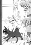 blush caught_in_the_act digitigrade female feral group male male/female quadruped sex surprise tail walk-in unknown_artist sailor_moon_(series) artemis_(sailor_moon) luna_(sailor_moon) domestic_cat felid feline felis human mammal hi_res monochrome