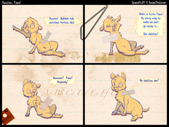 ambiguous_feral ambiguous_gender baby_talk bodily_fluids crying dialogue eyes_closed feral fur hooves monotone_body monotone_fur open_mouth reclining sad sitting solo tail tears text yellow_body yellow_fur young young_ambiguous young_feral eeveethelover spacefluff fluffy_pony fluffy_pony_(species) mammal 2022 4:3 digital_media_(artwork) english_description english_text hi_res shaded