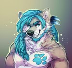 anthro facial_hair male pecs solo conditional_dnp garnetto nightwind canid canine canis mammal wolf hi_res icon