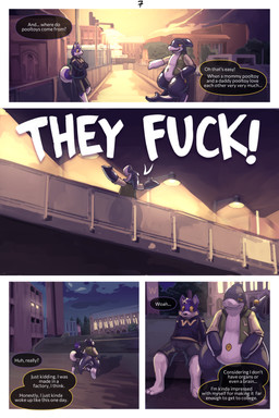 anthro big_tail biped bottomless clothed clothing dominant_inflatable dominant_pool_toy duo fur glistening glistening_body half-closed_eyes hoodie humor inflatable male narrowed_eyes nozzle pool_toy profanity purple_body purple_fur speech_bubble tail text topwear yelling sexotheque aeros_(friday_night_gurus) apollo_(friday_night_gurus) animate_inanimate aquatic canid canine canis domestic_dog fish husky living_inflatable mammal nordic_sled_dog shark spitz 2024 2:3 absurd_res comic digital_media_(artwork) english_text hi_res